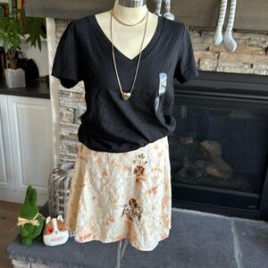 Bohemian embroidered tie dyed wrap mini shirt